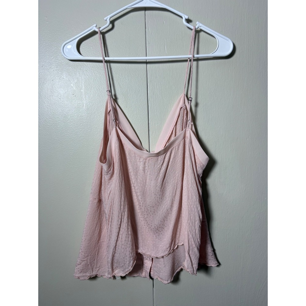 Anthropologie Pink Clip Dot Pajama Set Cami and Shorts Loungewear L Coquette - Picture 4 of 8